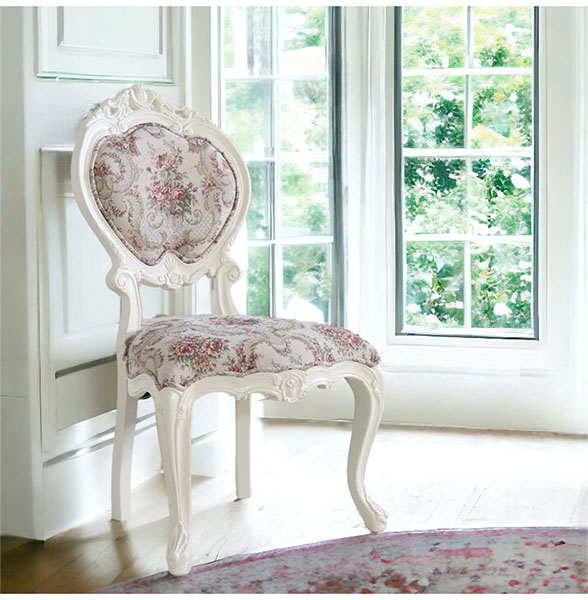 姫系★猫脚★ダイニングチェア★ブラウン★茶色★ハート型★おしゃれ★可愛い★かわいい★ヨーロピアン★輸入家具-1