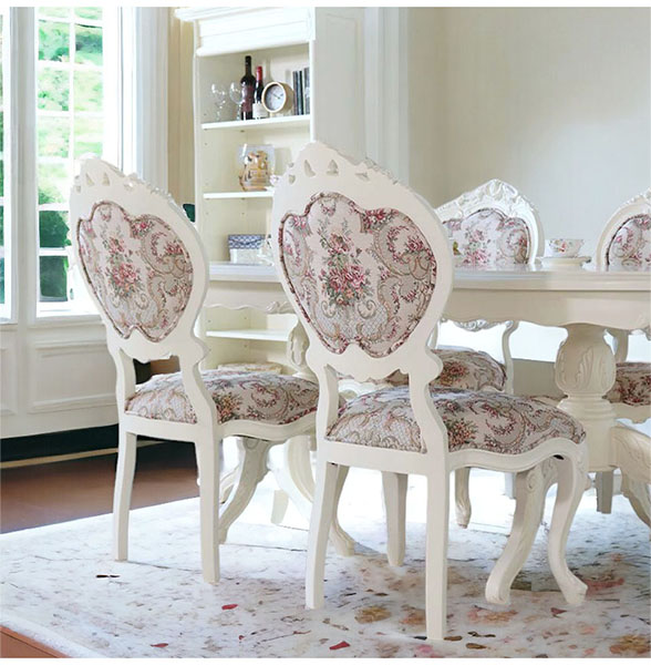 姫系★猫脚★ダイニングチェア★ブラウン★茶色★ハート型★おしゃれ★可愛い★かわいい★ヨーロピアン★輸入家具-3