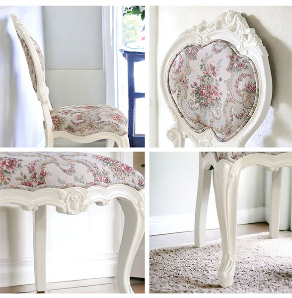 姫系★猫脚★ダイニングチェア★ブラウン★茶色★ハート型★おしゃれ★可愛い★かわいい★ヨーロピアン★輸入家具-14