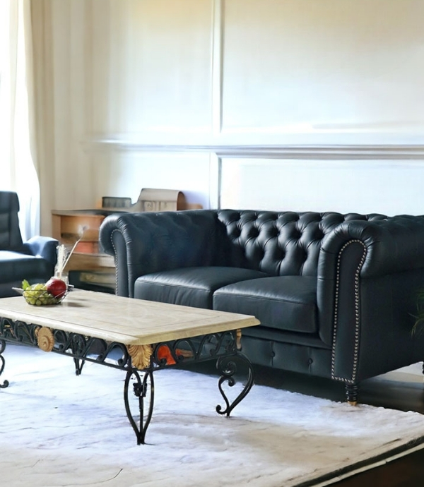 チェスターフィールド,本革,ソファ,ソファー,2P,二人掛け,フルレザー,総革,2人掛け,ブラック,黒-28