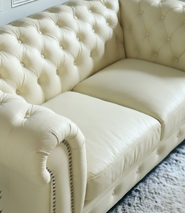 チェスターフィールド,本革,ソファ,二人掛け,2人掛け,アイボリー,白,オフホワイト,ドイツレザー,おしゃれ-37