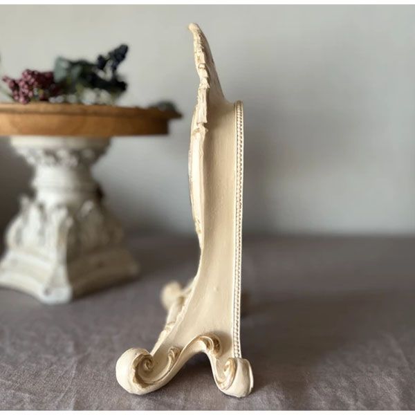 アンティーク調 置時計 アイボリーホワイト おしゃれ ロココ調 単三電池 プレゼント ギフト 引っ越し祝い-8