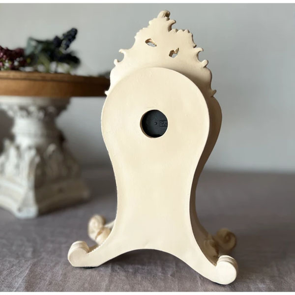 アンティーク調 置時計 アイボリーホワイト おしゃれ ロココ調 単三電池 プレゼント ギフト 引っ越し祝い-9