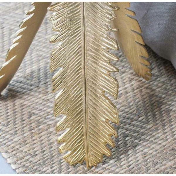 ゴールドリーフテーブル コーヒーテーブル φ42cmサイドテーブル おしゃれ カッコいい モダン コンパクト ベッドルーム インテリア-5