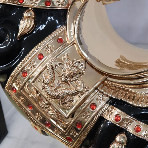 風水・開運インテリア・跳ね馬の置物（立ち馬） Lサイズ （ブラック