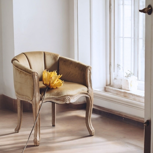 アンティーク調 1人掛けソファ ベージュ 1Pソファ ソファー アームチェア おしゃれ 猫脚 輸入家具 フレンチインテリア アンティーク風-3