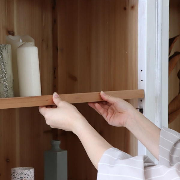 フレンチインテリア オープン棚（稼働棚） 食器棚 本棚 ディスプレイケース 店舗什器 おしゃれ ヴィンテージ アンティーク調 収納 古木-4