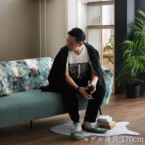 リゾート風 三人掛けソファ グリーン アジアンテイスト おしゃれ 3P ソファー 花柄 ボタニカル柄 モダン クラシック 緑-7