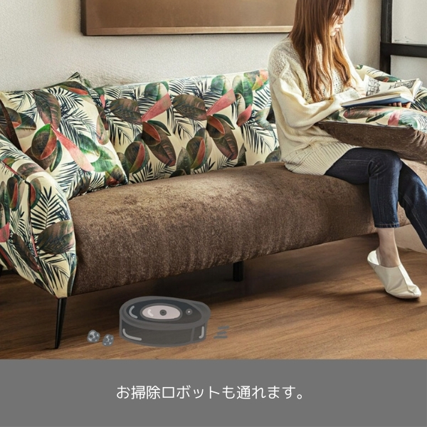リゾート風 三人掛けソファ ベージュ リーフ柄 アジアンテイスト おしゃれ リゾートインテリア 3P ソファー 洗える リビング-4