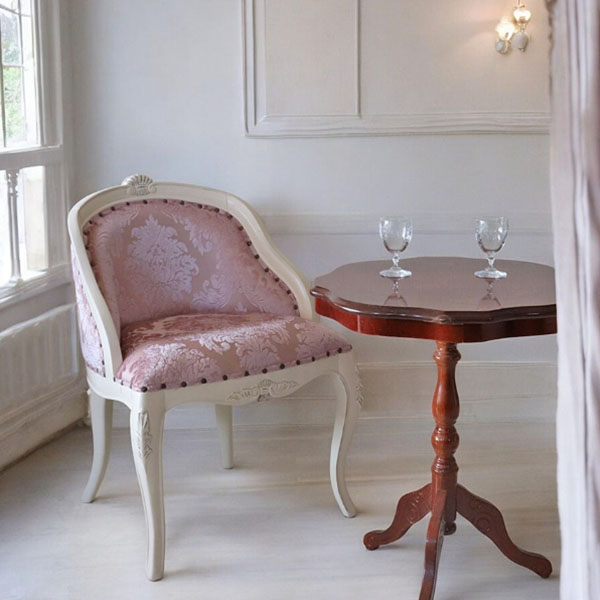ロココ調,コンパクトチェア,アームチェア,猫脚,ピンク,白家具,椅子,イス,可愛い,おしゃれ-1