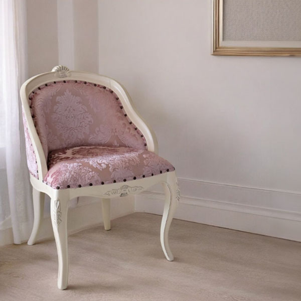 ロココ調,コンパクトチェア,アームチェア,猫脚,ピンク,白家具,椅子,イス,可愛い,おしゃれ-3