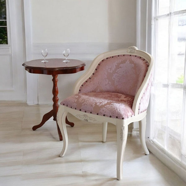 ロココ調,コンパクトチェア,アームチェア,猫脚,ピンク,白家具,椅子,イス,可愛い,おしゃれ-4