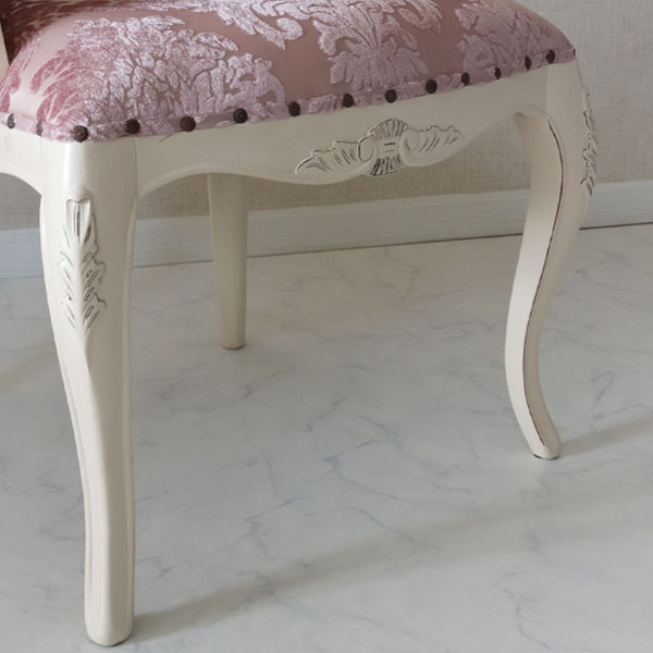 ロココ調,コンパクトチェア,アームチェア,猫脚,ピンク,白家具,椅子,イス,可愛い,おしゃれ-10
