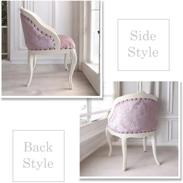 ロココ調,コンパクトチェア,アームチェア,猫脚,ピンク,白家具,椅子,イス,可愛い,おしゃれ-13