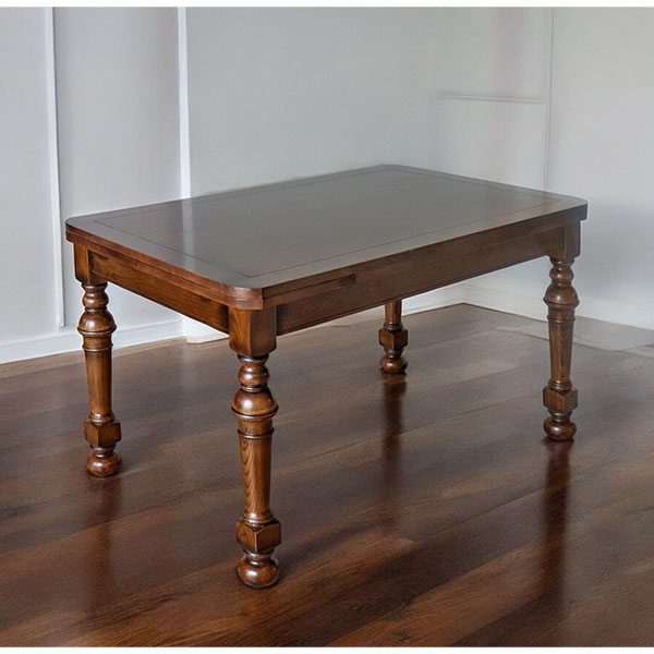 アンティーク調 輸入家具 オーク材使用 伸長式ダイニングテーブル 幅145-200cm 4人～8人用対応 木製 英国調デザイン-1