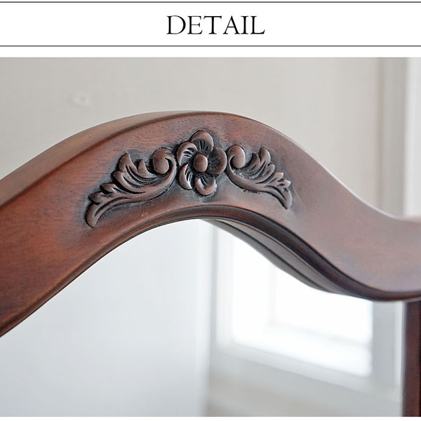 アンティーク調 コンソールとしても使える 2WAYタイプ 三面鏡ドレッサー(スツール付き) ブラウン エレガント おしゃれ 猫脚 輸入家具-9