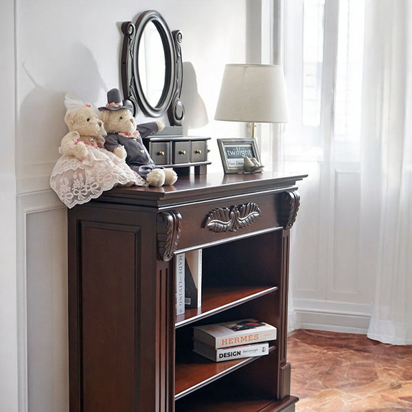 収納付き置き型ミラースタンド。優雅なインテリアに最適。ヨーロピアンデザインで輸入家具らしさを演出。-10