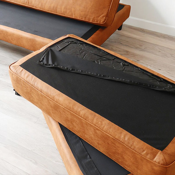 本革のような質感を備えたひっかき傷に強いおしゃれなカウチソファ。リビング空間にぴったりの組み換え自由な多機能なソファセット-6