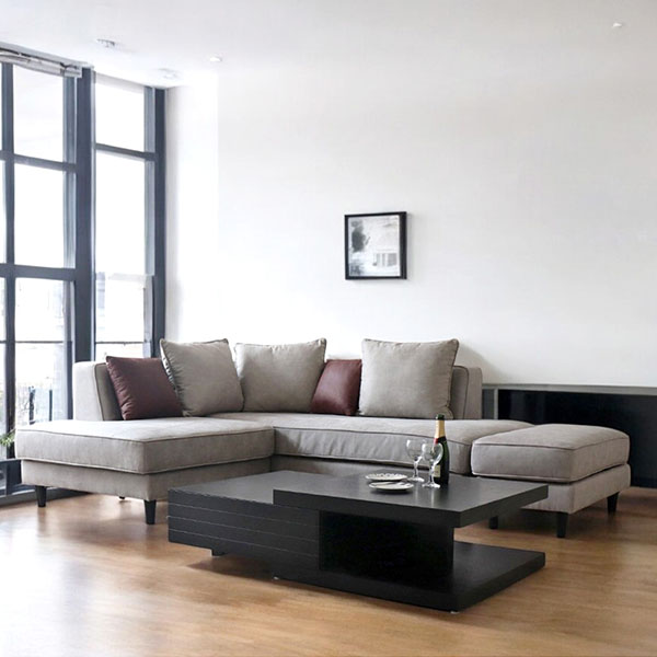 ペットも安心の耐久性を持つ生地で仕上げられたおしゃれなソファ。家族全員でリラックスできるコーナーソファ-1