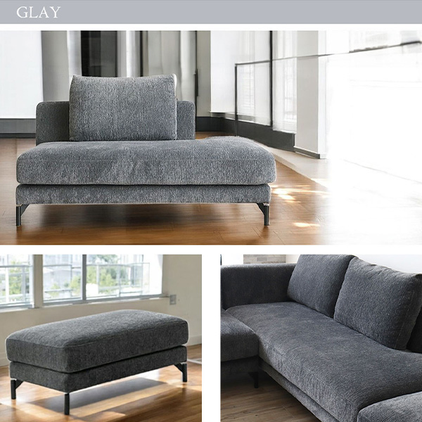 汚れに強いカバーリングソファ。組み換え自由な2人掛けソファとスツール（オットマンのセット）優雅で清潔なリビング空間に。-8