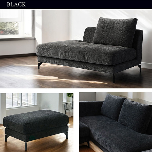 汚れに強いカバーリングソファ。組み換え自由な2人掛けソファとスツール（オットマンのセット）優雅で清潔なリビング空間に。-9