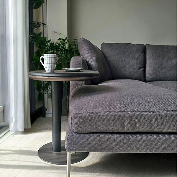 HOBANG 脚下差し込み式サイドテーブル 幅50cm ブラックオーク・ウォールナット 北欧風-8