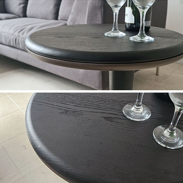 HOBANG 脚下差し込み式サイドテーブル 幅50cm ブラックオーク・ウォールナット 北欧風-12