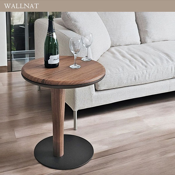 HOBANG 脚下差し込み式サイドテーブル 幅50cm ブラックオーク・ウォールナット 北欧風-13