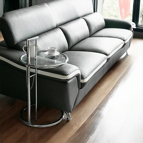 HOABNG 高さ調整可能 サイドテーブル 幅43.5cm ステンレス製 軽量でおしゃれなデザイン-1