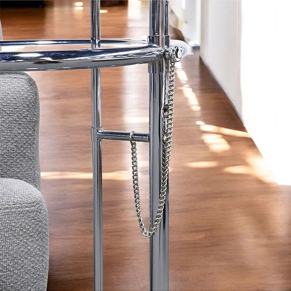 HOABNG 高さ調整可能 サイドテーブル 幅43.5cm ステンレス製 軽量でおしゃれなデザイン-9