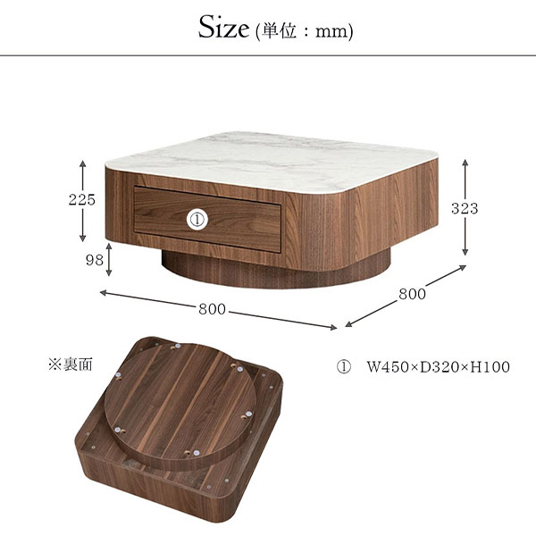 HOABNG 3色展開 大理石柄セラミック天板 引出し付きセンターテーブル おしゃれ-10