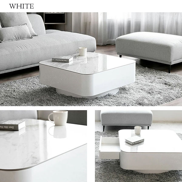 HOABNG 3色展開 大理石柄セラミック天板 引出し付きセンターテーブル おしゃれ-16