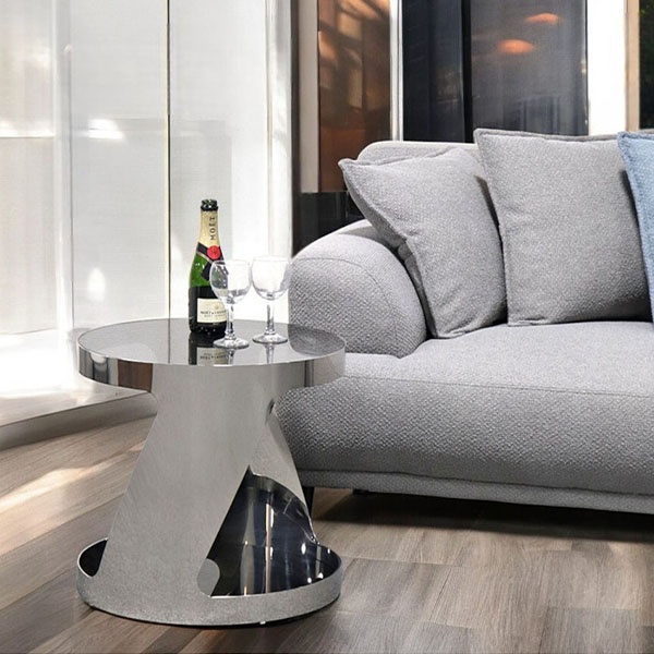 HOBANG ステンレス製 サイドテーブル モダン 強化ガラス ブラックガラス 収納付き おしゃれ-1