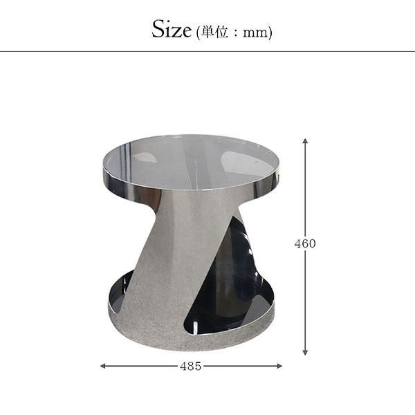 HOBANG ステンレス製 サイドテーブル モダン 強化ガラス ブラックガラス 収納付き おしゃれ-5