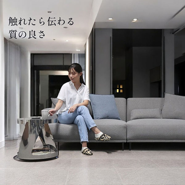 HOBANG ステンレス製 サイドテーブル モダン 強化ガラス ブラックガラス 収納付き おしゃれ-6