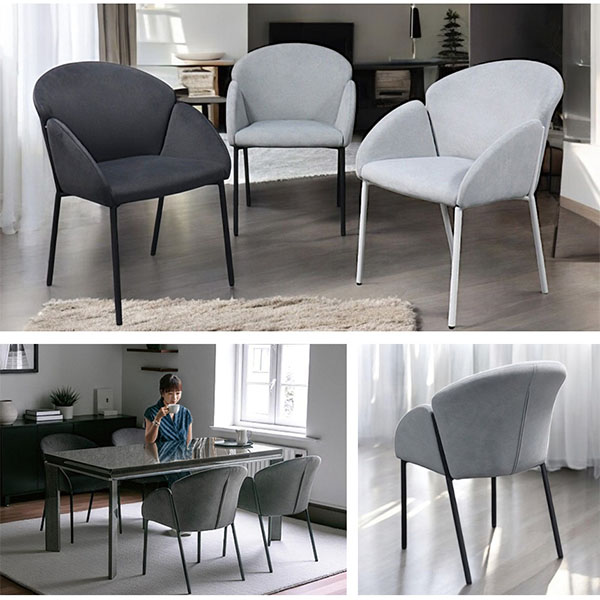 2脚セットでこのお値段】ダイニングチェア(アース)（グレー・ブラック