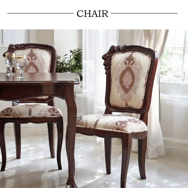 省スペース対応 ダイニングテーブルセット（ブラウン） 4人掛け 5点セット 幅125cm 猫脚 輸入家具 アンティーク調 木製 おしゃれ-7