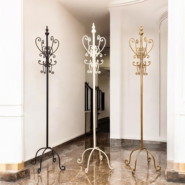 全3色】クラシックデザイン アイアンコートハンガー（コートスタンド