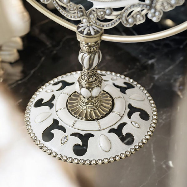 ロココ調 クラシック卓上スタンドミラー 幅32cm×高さ42cm 角度調整可能 エレガントデザイン ギフト＆サロン向け おしゃれ-7