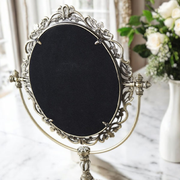 ロココ調 クラシック卓上スタンドミラー 幅32cm×高さ42cm 角度調整可能 エレガントデザイン ギフト＆サロン向け おしゃれ-8