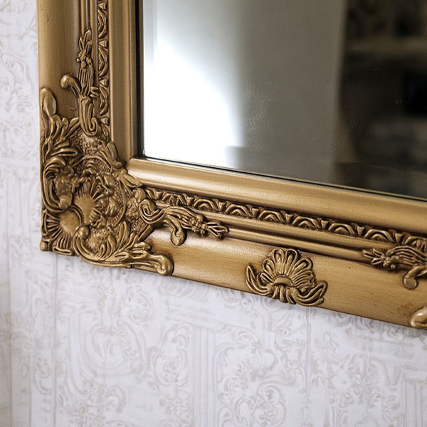 ロココ調デザインのエレガントなウォールミラー。ホワイトとゴールドの2色展開で縦横兼用可能。-6