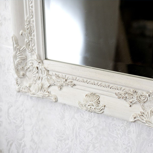 ロココ調デザインのエレガントなウォールミラー。ホワイトとゴールドの2色展開で縦横兼用可能。-16