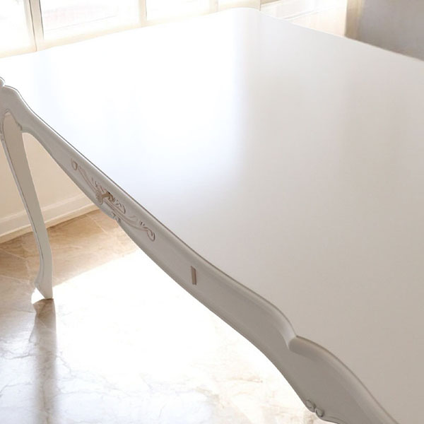 猫脚★ダイニングテーブルセット★白★ホワイト★4人掛け★ロココ調★おしゃれ★輸入家具-2