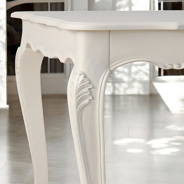 猫脚★ダイニングテーブルセット★白★ホワイト★4人掛け★ロココ調★おしゃれ★輸入家具-5