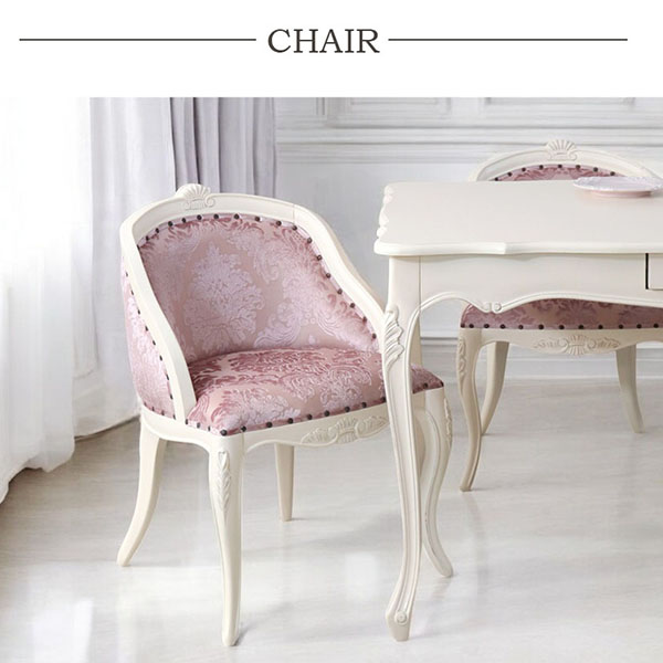 猫脚★ダイニングテーブルセット★白★ホワイト★4人掛け★ロココ調★おしゃれ★輸入家具-6