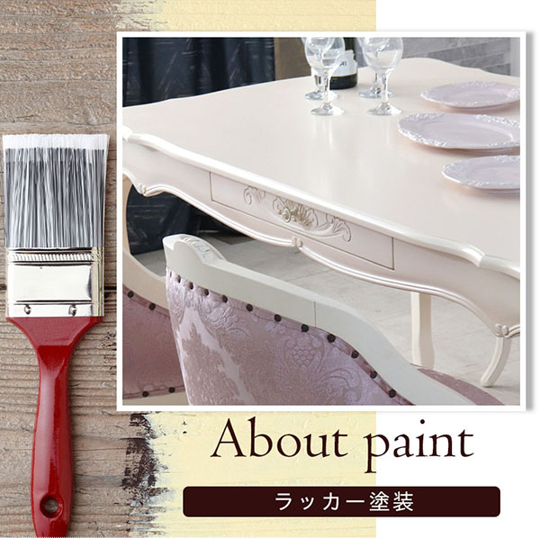 猫脚★ダイニングテーブルセット★白★ホワイト★4人掛け★ロココ調★おしゃれ★輸入家具-21