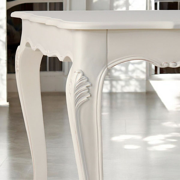 猫脚★ダイニングテーブルセット★白★ホワイト★6人掛け★ロココ調★おしゃれ★輸入家具-5