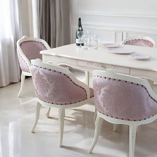 猫脚★ダイニングテーブルセット★白★ホワイト★6人掛け★ロココ調★おしゃれ★輸入家具-18