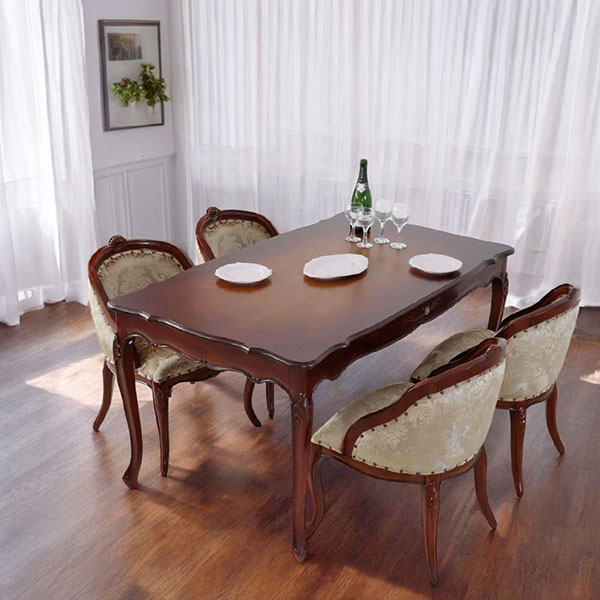 猫脚★ダイニングテーブルセット★茶★ブラウン★4人掛け★アンティーク調★おしゃれ★輸入家具-12