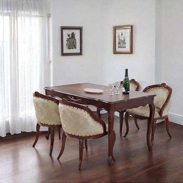 猫脚★ダイニングテーブルセット★茶★ブラウン★4人掛け★アンティーク調★おしゃれ★輸入家具-14